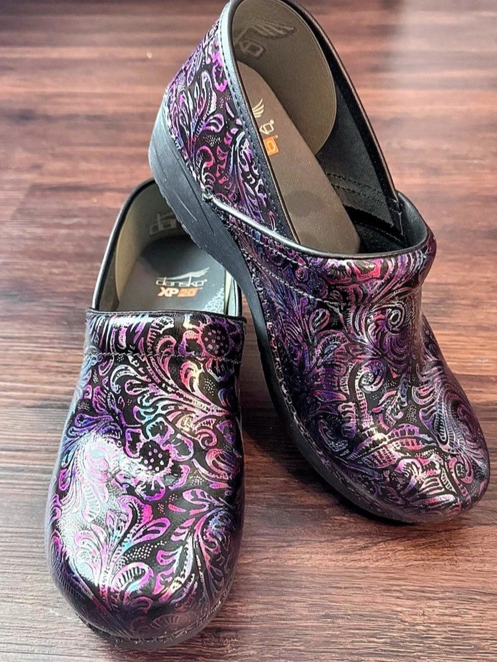 Dansko XP 2.0 Clog Professional Nursing Purple Bloom 41 Engraved Floral 10.5-11